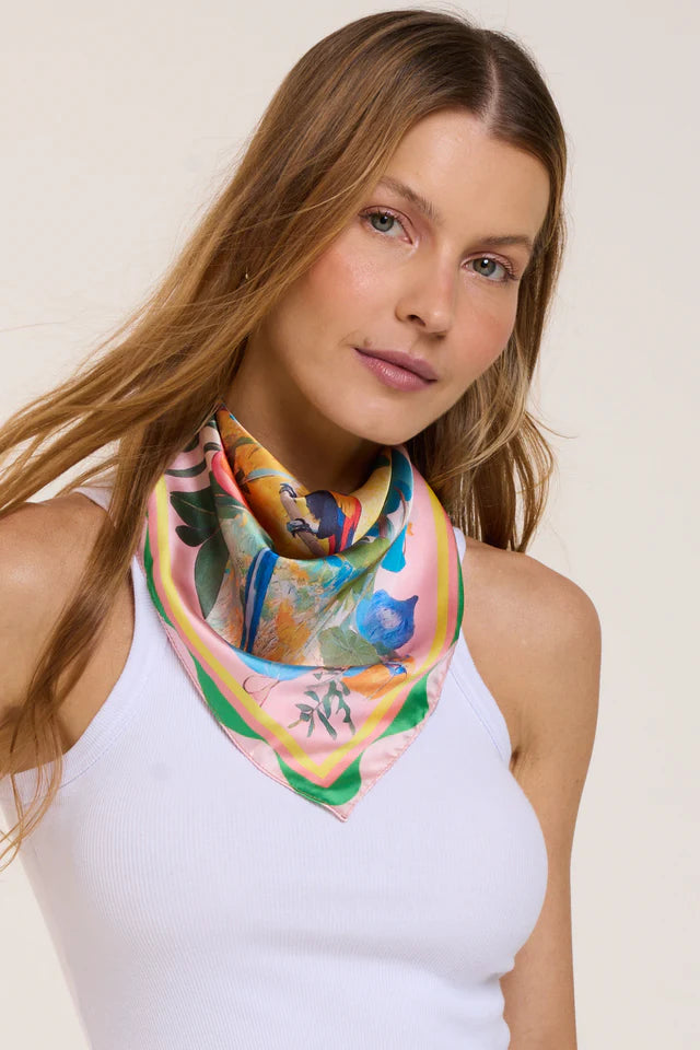 Lenço Canto da Natureza em cetim de poliéster | 50x50cm