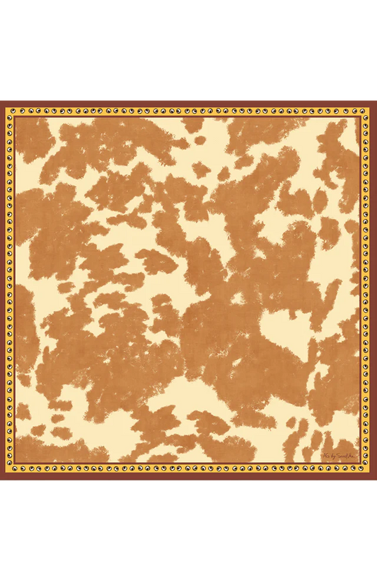 Lenço Cowprint em cetim de poliéster | 50x50cm