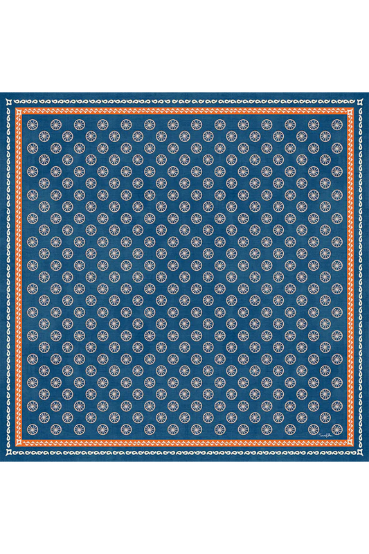 Lenço Gravataria rodas em cetim de poliéster | 50x50cm