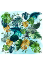 Lenço Folhagem Amazônia em cetim de poliéster | 70x70cm