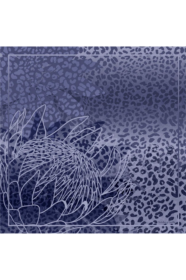 Lenço Majestosa Print future dusk em cetim de poliéster | 70x70cm