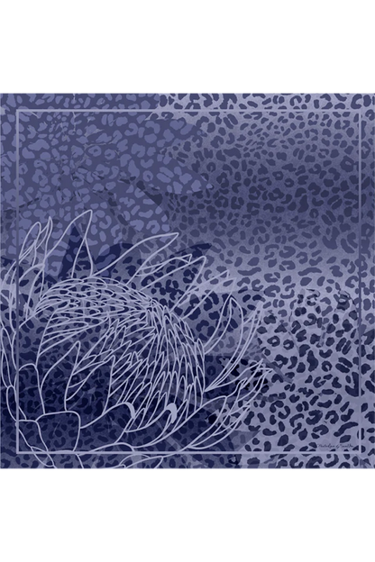 Lenço Majestosa Print future dusk em cetim de poliéster | 70x70cm