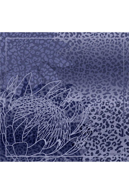 Lenço Majestosa Print future dusk em cetim de poliéster | 70x70cm